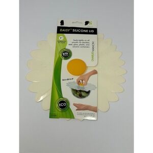 NEW! Charles Viancin Flexible Reusable Silicone Daisy 9" Round Airtight Lid S5